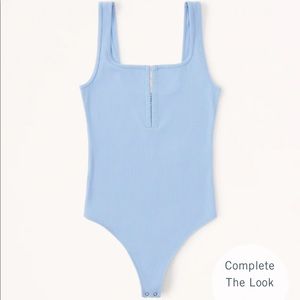 Abercrombie ribbed blue bodysuit